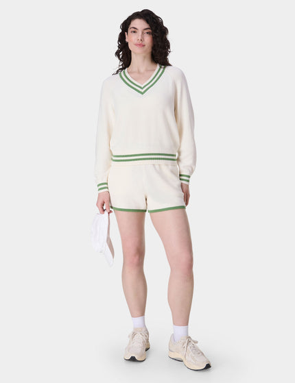 Sweaty Betty Off Court V-Neck Jumper - Lily Whiteimage5- The Sports Edit