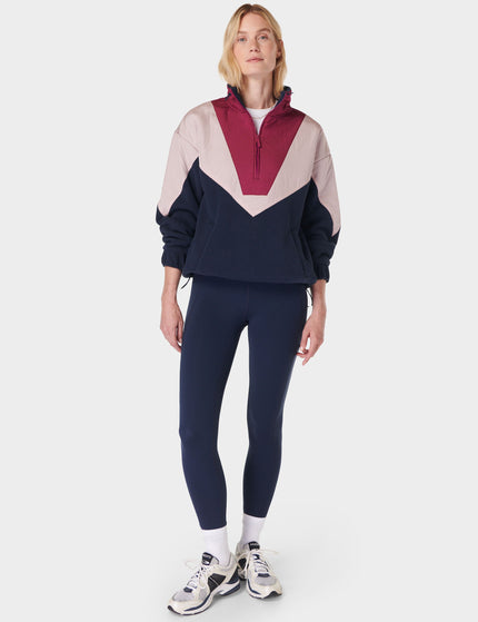 Sweaty Betty Orbit Fleece Half Zip - Navy Blue Colour Blockimage6- The Sports Edit