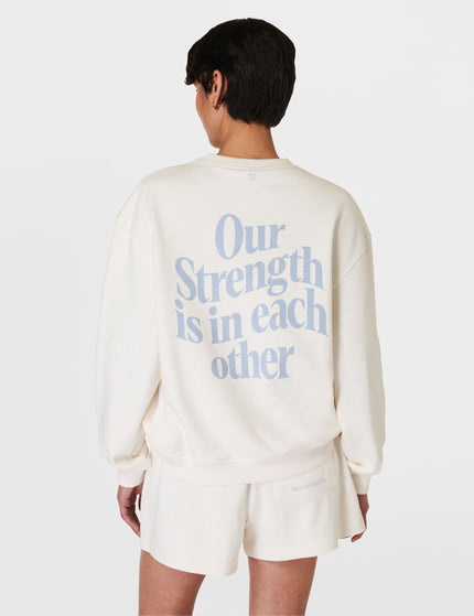 Sweaty Betty Our Strength Is In Each Other Sweatshirt - Cloud Whiteimage2- The Sports Edit