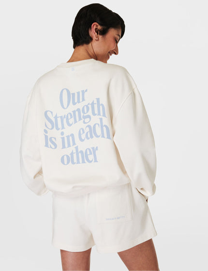 Sweaty Betty Our Strength Is In Each Other Sweatshirt - Cloud Whiteimage3- The Sports Edit