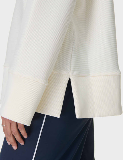 Sweaty Betty Peaceful Ribbed Sweatshirt - Lily Whiteimage4- The Sports Edit