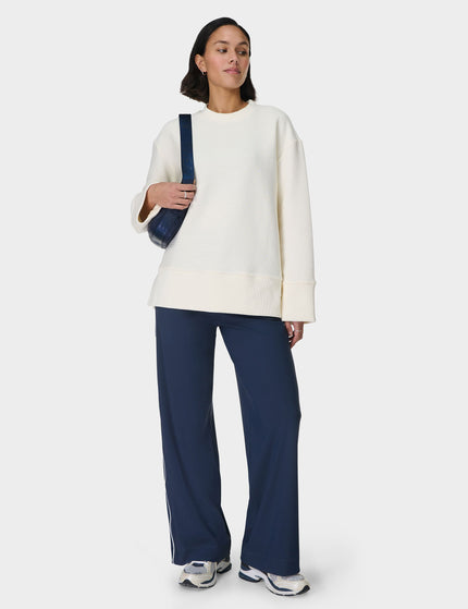 Sweaty Betty Peaceful Ribbed Sweatshirt - Lily Whiteimage5- The Sports Edit