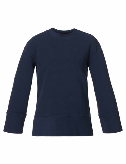 Sweaty Betty Peaceful Ribbed Sweatshirt - Navy Blueimage6- The Sports Edit