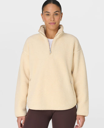 Plush Half Zip Fleece - Buttermilk Beige