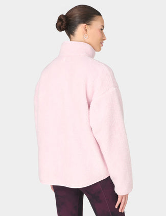 Plush Half Zip Fleece - Frost Pink