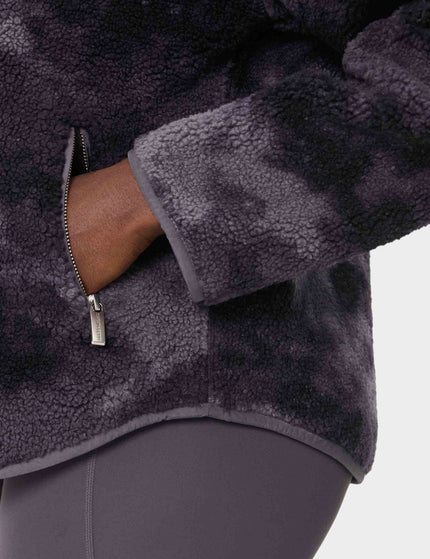 Sweaty Betty Plush Half Zip Fleece - Grey Moon Texture Printimages5- The Sports Edit