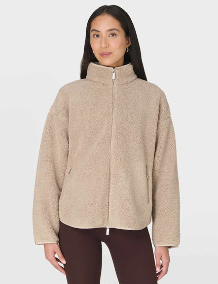 Sweaty Betty Plush Textured Zip Up Fleece - Dusk Beigeimages1- The Sports Edit