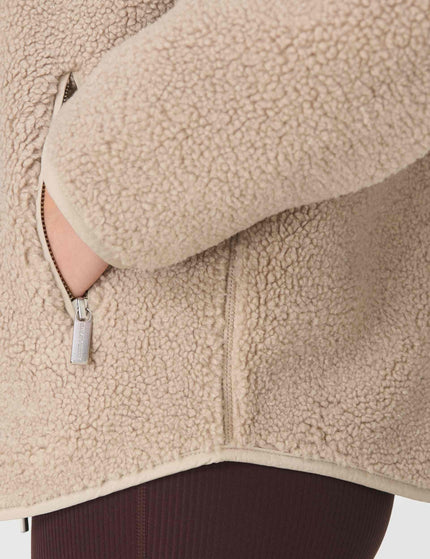 Sweaty Betty Plush Textured Zip Up Fleece - Dusk Beigeimages4- The Sports Edit
