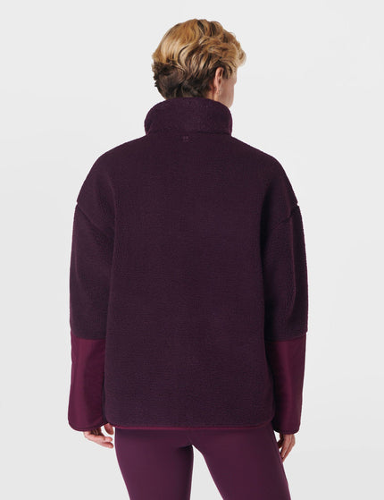 Sweaty Betty Plush Textured Zip Up - Midnight Cherry Purpleimage2- The Sports Edit