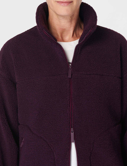 Sweaty Betty Plush Textured Zip Up - Midnight Cherry Purpleimage3- The Sports Edit