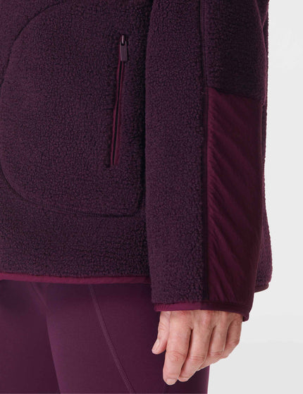 Sweaty Betty Plush Textured Zip Up - Midnight Cherry Purpleimage5- The Sports Edit