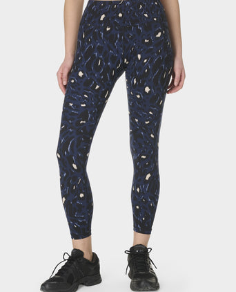 Power 7/8 Gym Leggings - Blue Abstract Leopard Print