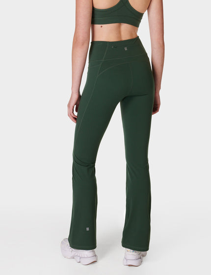 Sweaty Betty Power Bootcut Wrap Waist Gym Trousers - Trek Greenimage2- The Sports Edit