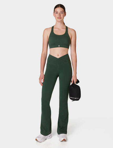 Sweaty Betty Power Bootcut Wrap Waist Gym Trousers - Trek Greenimage6- The Sports Edit