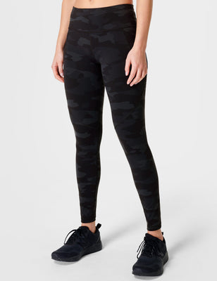 Power Gym Leggings - Ultra Black Camo Print