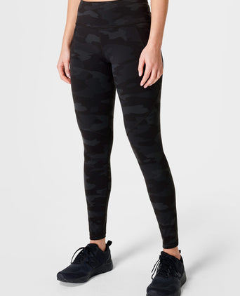 Power Gym Leggings - Ultra Black Camo Print