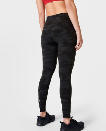 Power Gym Leggings - Ultra Black Camo Print