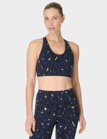 Sweaty Betty Power Racer Bra - Blue Abstract Leopard Printimages1- The Sports Edit