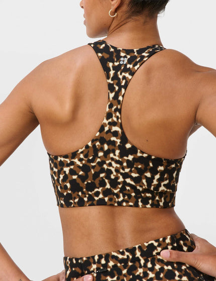 Sweaty Betty Power Racer Bra - Brown Offbeat Animal Printimages4- The Sports Edit