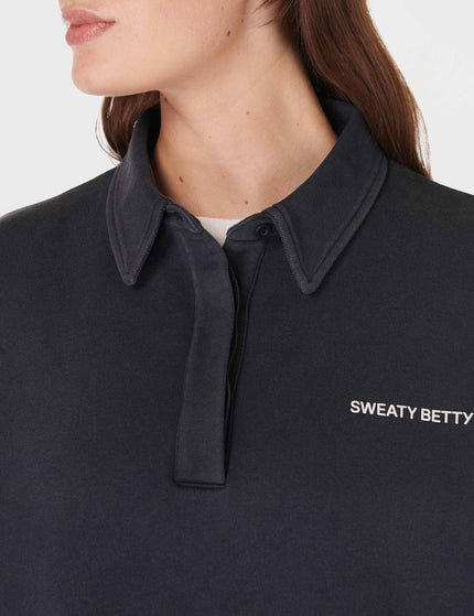 Sweaty Betty Powerhouse Henley Sweatshirt - Navy Blueimage3- The Sports Edit