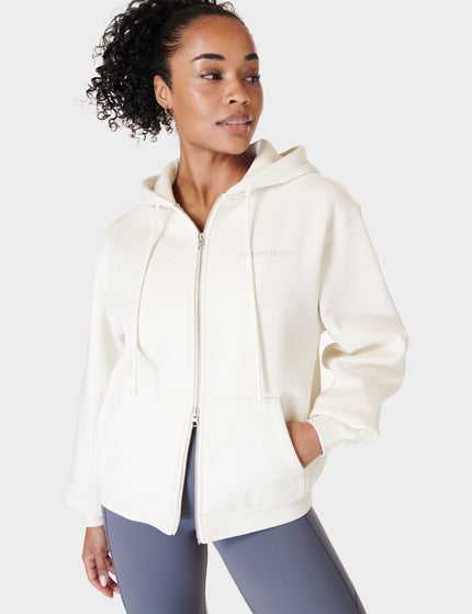 Sweaty Betty Powerhouse Zip Up Hoody - Lily Whiteimage3- The Sports Edit