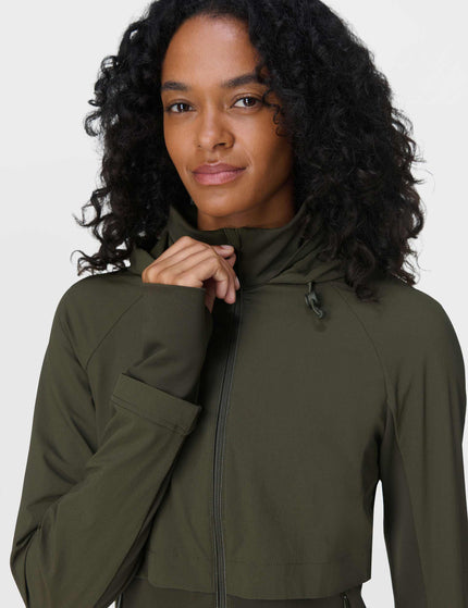 Sweaty Betty Pro Run Water Resistant Run Jacket - Nori Greenimage3- The Sports Edit