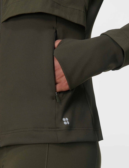 Sweaty Betty Pro Run Water Resistant Run Jacket - Nori Greenimage5- The Sports Edit
