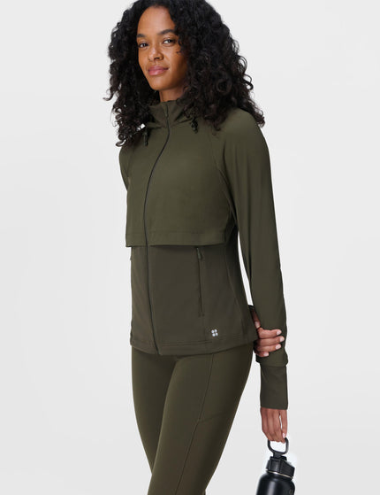 Sweaty Betty Pro Run Water Resistant Run Jacket - Nori Greenimage6- The Sports Edit