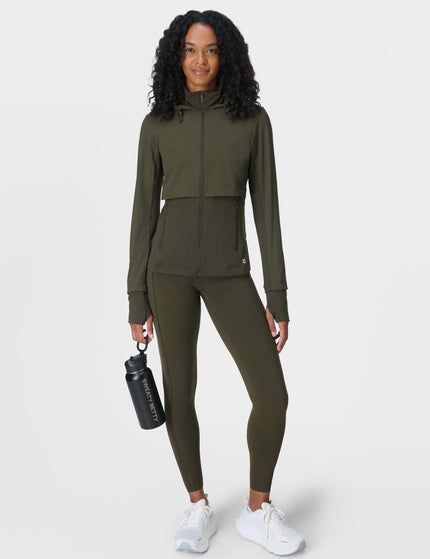 Sweaty Betty Pro Run Water Resistant Run Jacket - Nori Greenimage7- The Sports Edit