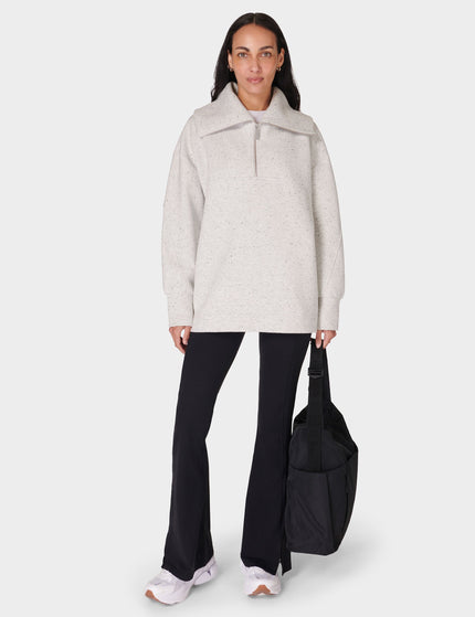 Sweaty Betty Radiant Half Zip Sweatshirt - Tranquil Grey Marlimage5- The Sports Edit