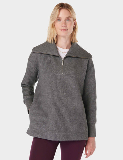 Sweaty Betty Radiant Half Zip Sweatshirt - Charcoal Grey Marlimage1- The Sports Edit