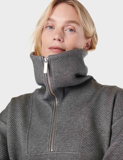 Sweaty Betty Radiant Half Zip Sweatshirt - Charcoal Grey Marlimage3- The Sports Edit