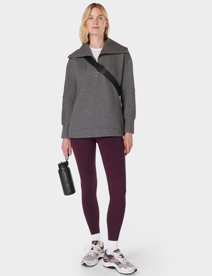 Sweaty Betty Radiant Half Zip Sweatshirt - Charcoal Grey Marlimage6- The Sports Edit