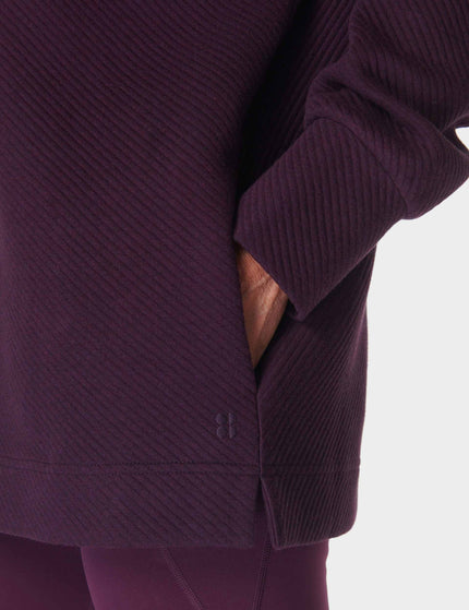 Sweaty Betty Radiant Half Zip Sweatshirt - Midnight Cherry Purpleimage4- The Sports Edit