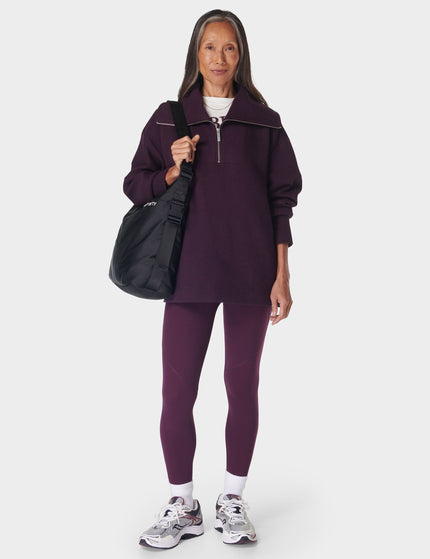 Sweaty Betty Radiant Half Zip Sweatshirt - Midnight Cherry Purpleimage5- The Sports Edit