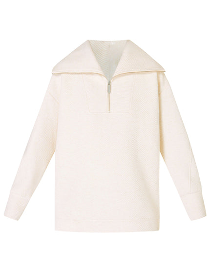 Sweaty Betty Radiant Half Zip Sweatshirt - Oatmeal Marlimage8- The Sports Edit