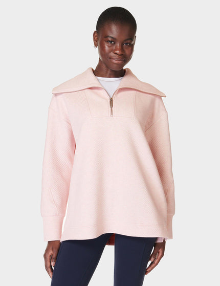 Sweaty Betty Radiant Half Zip Sweatshirt - Neutral Pinkimage1- The Sports Edit