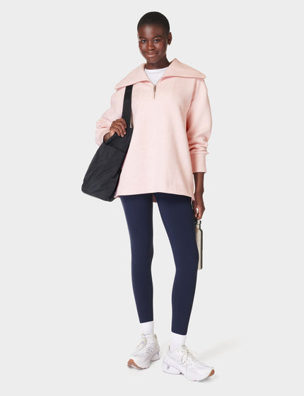 Sweaty Betty Radiant Half Zip Sweatshirt - Neutral Pinkimage6- The Sports Edit