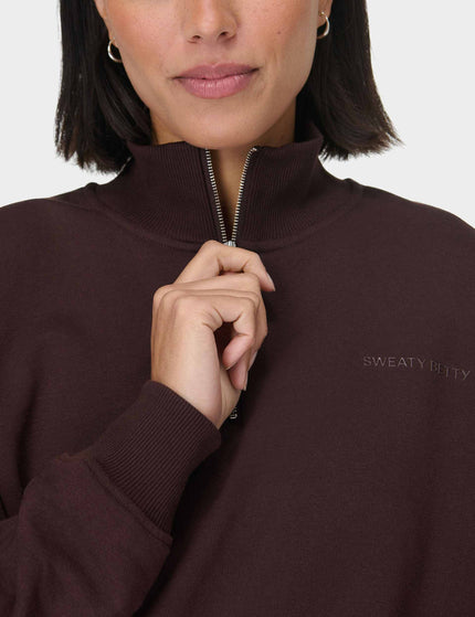 Sweaty Betty Revive Crop Half Zip - Sable Brownimage3- The Sports Edit