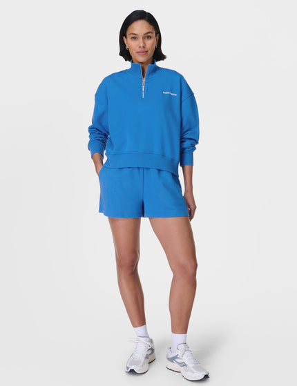 Sweaty Betty Revive Crop Half Zip - Tidal Blueimage5- The Sports Edit