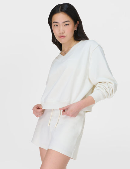 Sweaty Betty Revive Crop V-Neck Sweatshirt - Lily Whiteimage4- The Sports Edit