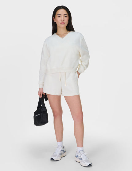 Sweaty Betty Revive Crop V-Neck Sweatshirt - Lily Whiteimage5- The Sports Edit