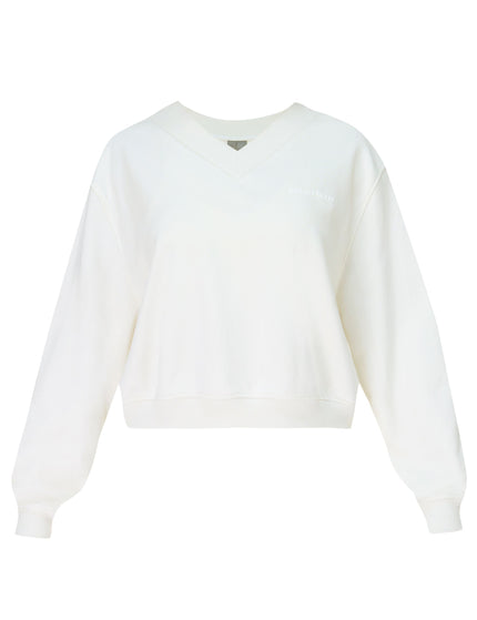 Sweaty Betty Revive Crop V-Neck Sweatshirt - Lily Whiteimage6- The Sports Edit
