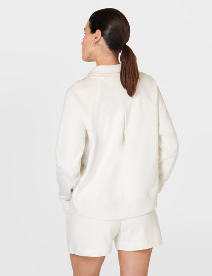 Sweaty Betty Revive Rib Half Zip Pullover - Lily Whiteimage2- The Sports Edit