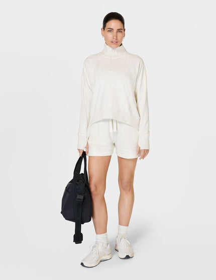 Sweaty Betty Revive Rib Half Zip Pullover - Lily Whiteimage7- The Sports Edit