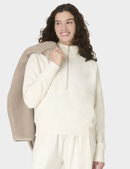 Sweaty Betty Revive Rib Mix Half Zip Sweatshirt - Lily Whiteimages5- The Sports Edit