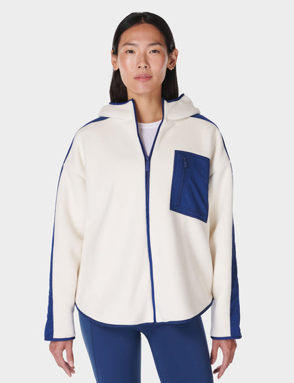 Sweaty Betty Roam Borg Zip Up - Lily White/Flux Blueimage1- The Sports Edit