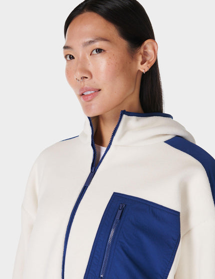 Sweaty Betty Roam Borg Zip Up - Lily White/Flux Blueimage3- The Sports Edit