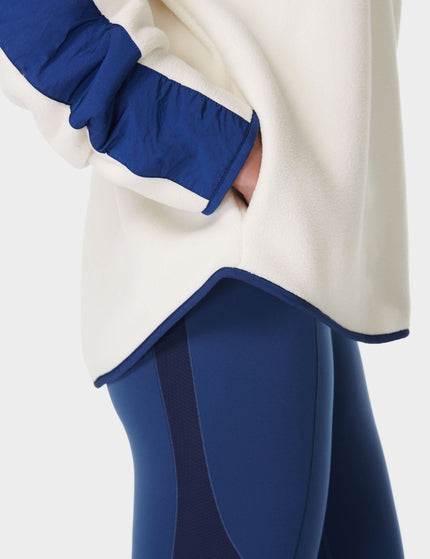 Sweaty Betty Roam Borg Zip Up - Lily White/Flux Blueimage4- The Sports Edit