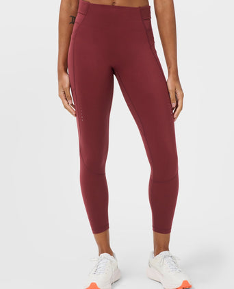 Runner's High Power 7/8 Leggings - Merlot Red